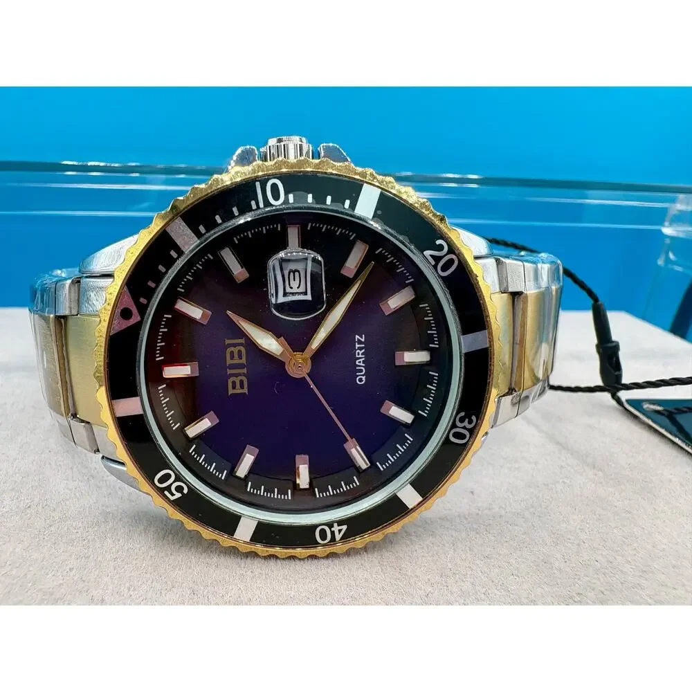 NWT Stunning BiBi Luxury Men's 44mm Two-Tone Wristwatch